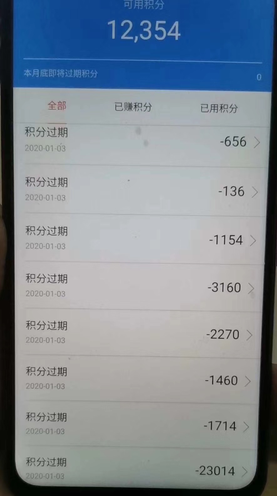 信用卡积分过期