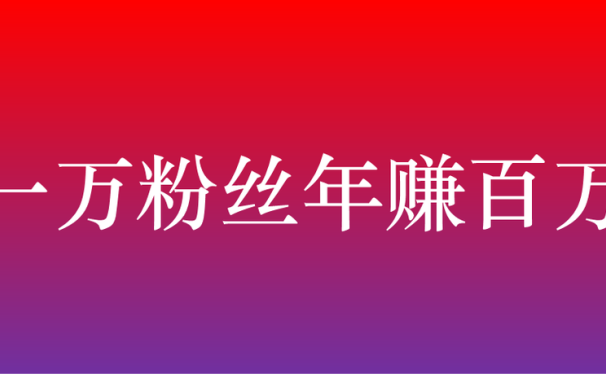 一万粉丝,年入百万