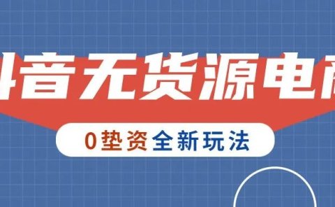 不发视频不直播,保姆级教程,教你玩赚抖音无货源电商!