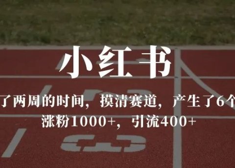 花费了两周的时间,摸清赛道,产生了6个小红书爆款图文,涨粉1000+,引流400+