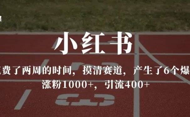 花费了两周的时间,摸清赛道,产生了6个小红书爆款图文,涨粉1000+,引流400+
